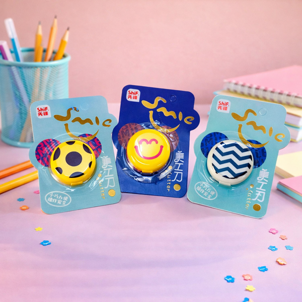 Kiwoo SmileSnap Mini Paper Cutter ✂️😊 (Assorted) - KIQOO