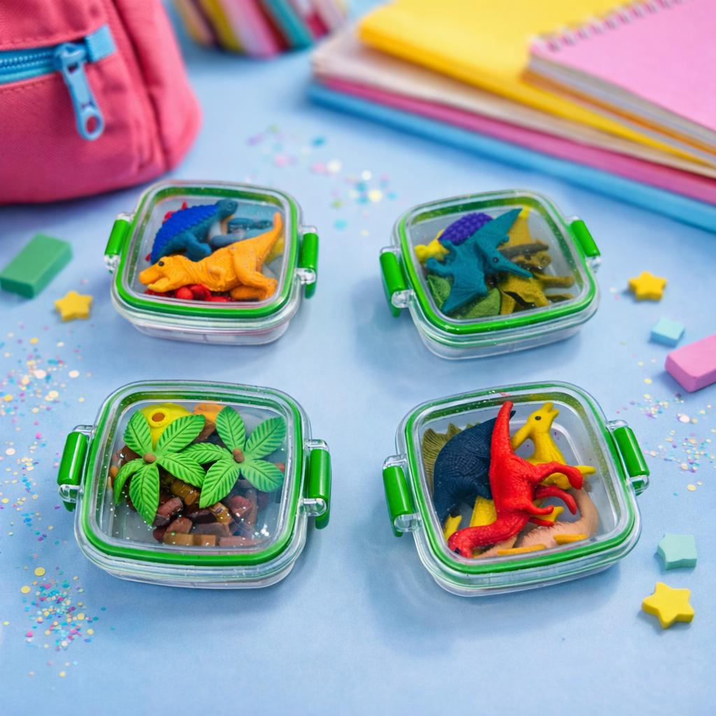Kiwoo Dino & Forest Tiffin Erasers 🦕🌴 (Assorted) - KIQOO