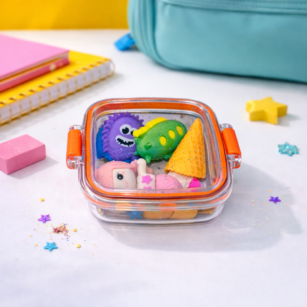 Kiwoo Orange Surprise Tiffin Erasers 🎁✨(Assorted) - KIQOO