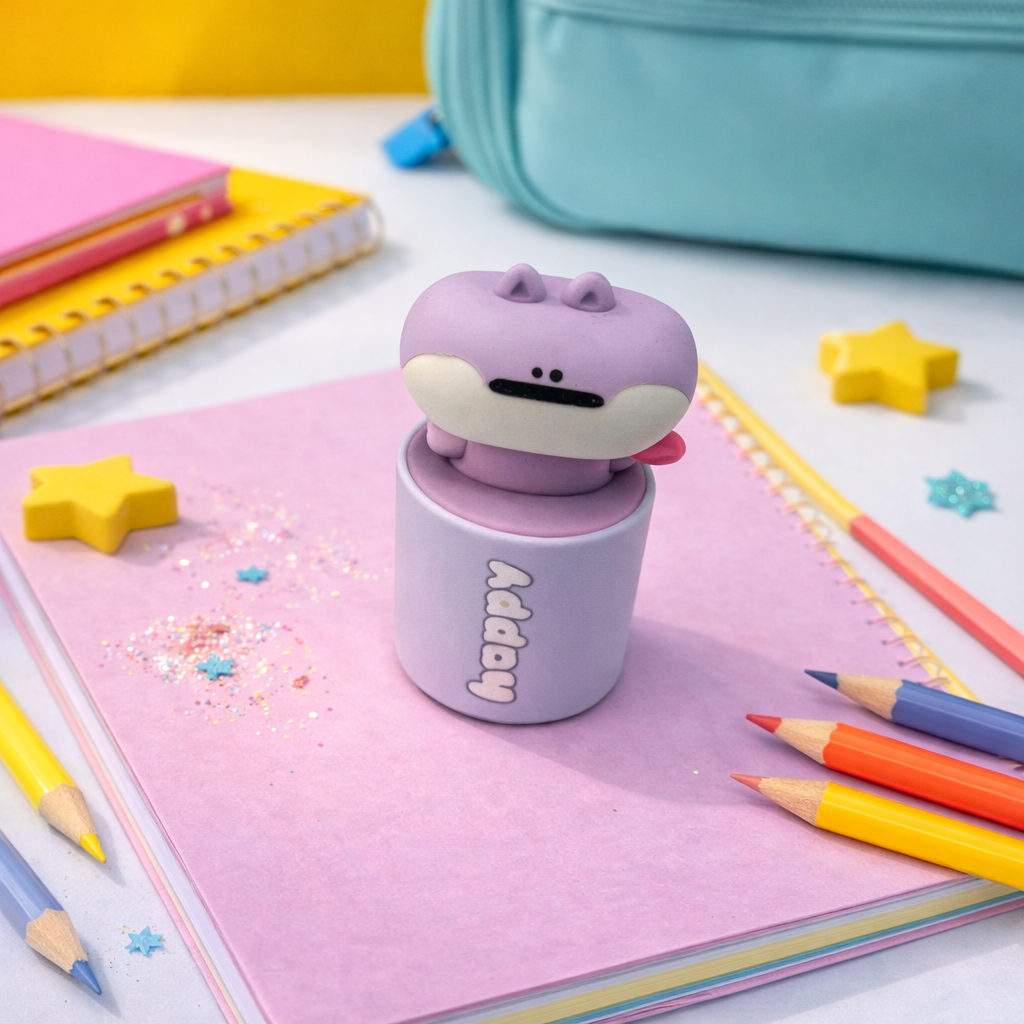 Kiwoo Shiba Inu Buddy Sharpener & Erasers 🦛💛 - KIQOO