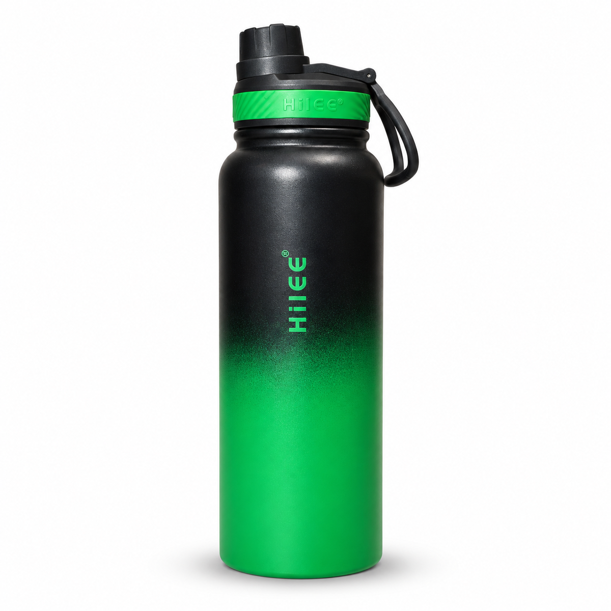 Kiwoo Hydro Glow Insulated bottle with strainer (Black-Green)