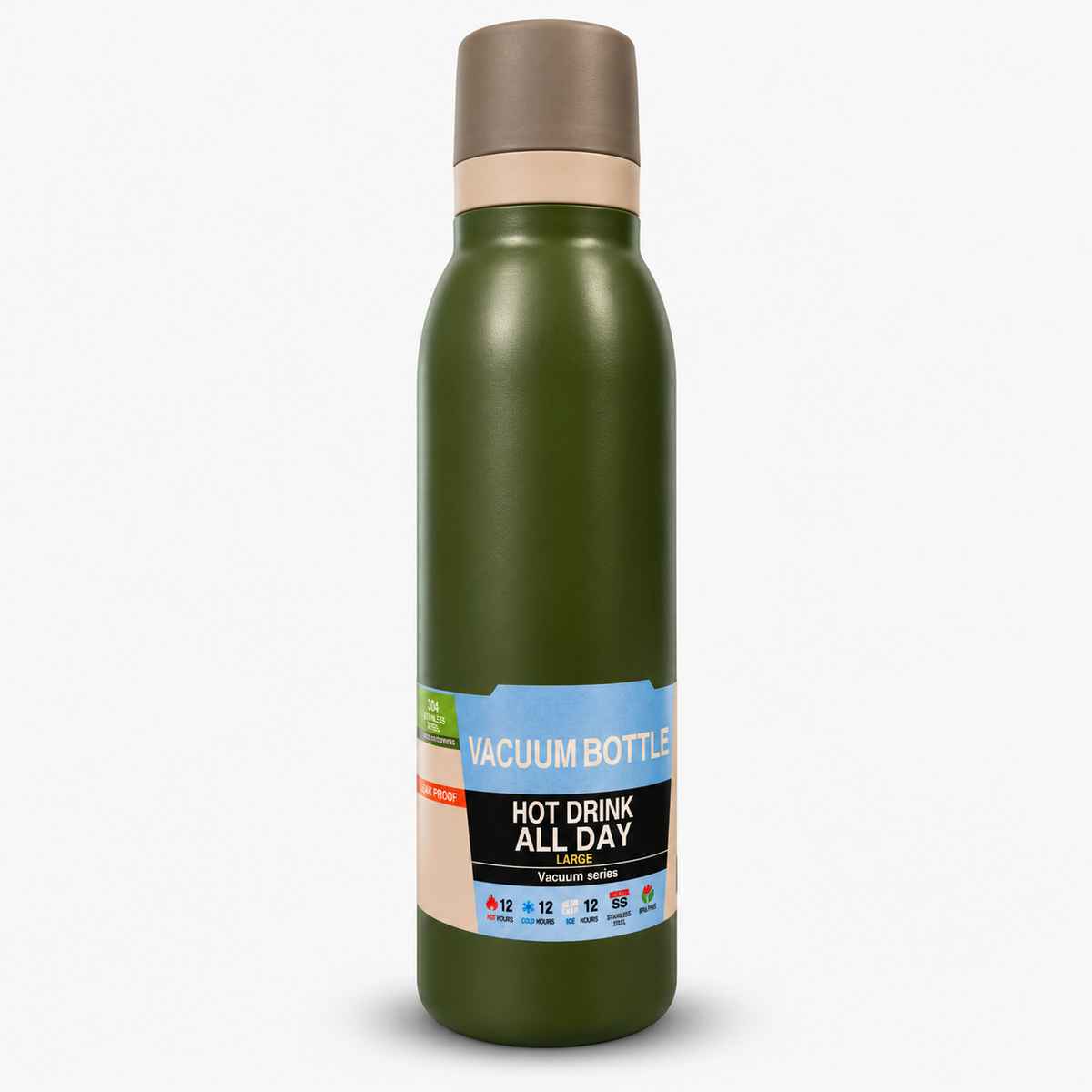 KIWOO Hydro Max Vacuum Insulated Bottle (Green)