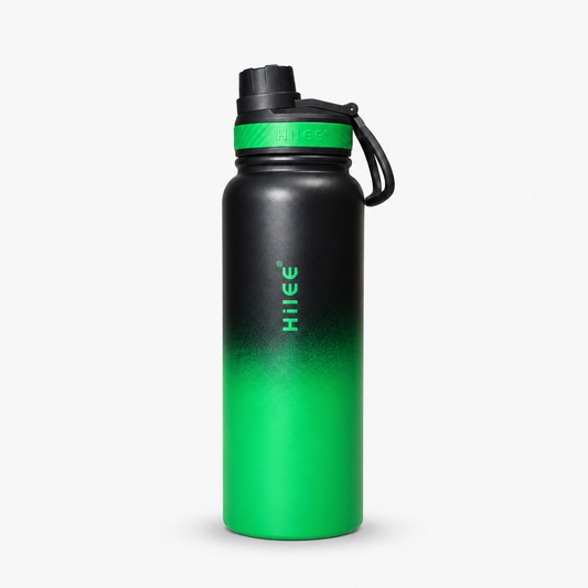 Kiwoo Hydro Glow Insulated bottle with strainer (Black-Green)