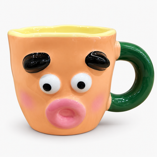 Kiwoo Cute Cartoon Face Ceramic Mug