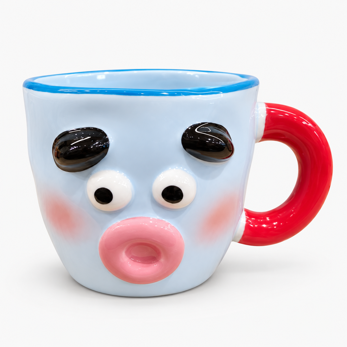 Kiwoo Cute Cartoon Face Ceramic Mug