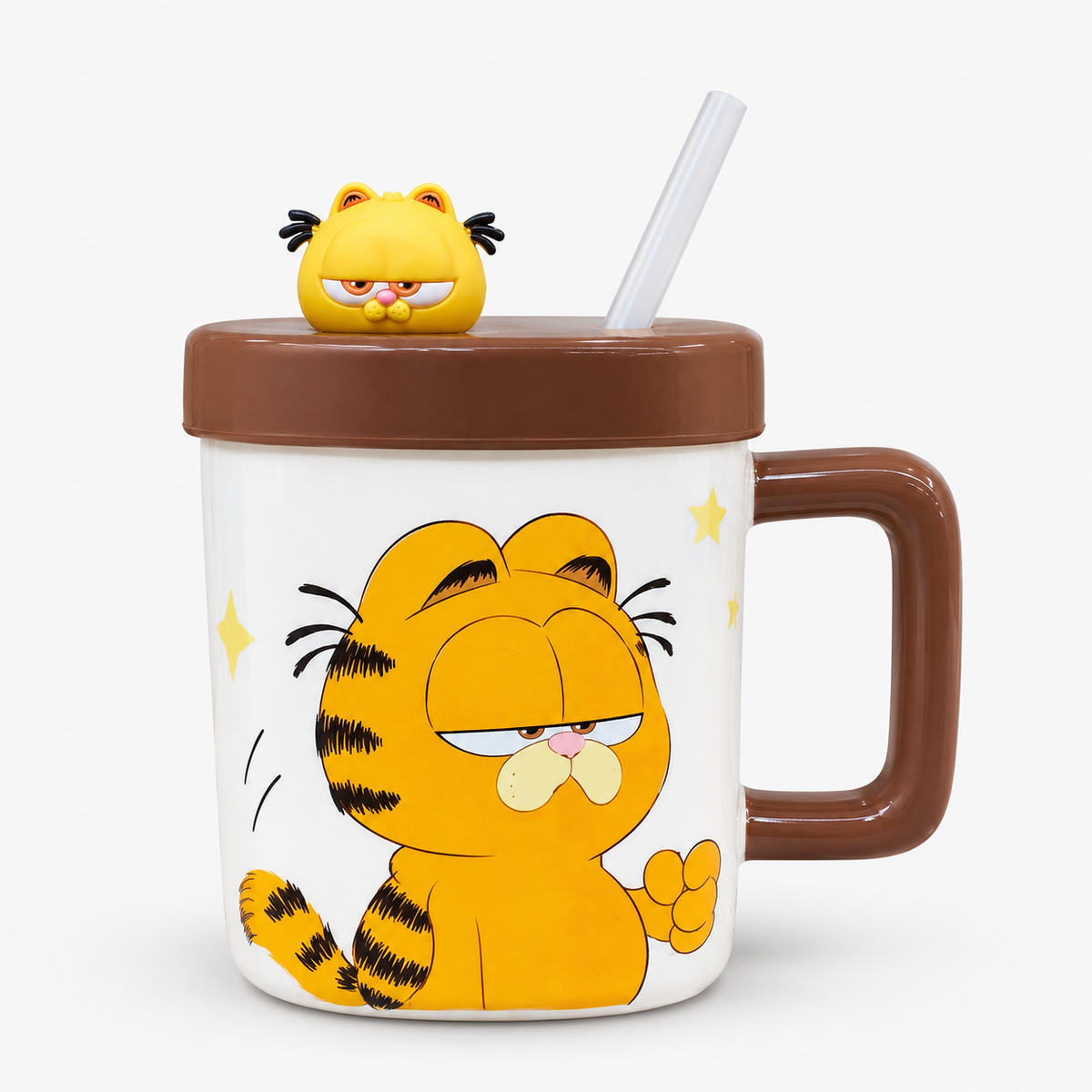 Kiwoo Garfield Plastic Sipper Ceramic Mug