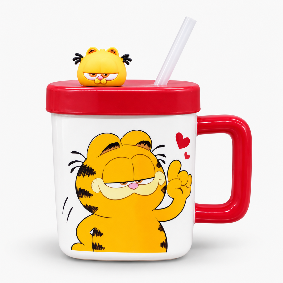 Kiwoo Garfield Plastic Sipper Ceramic Mug