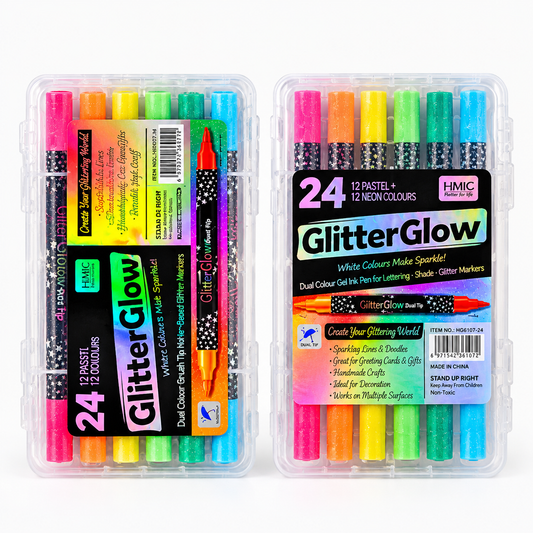 Kiwoo Galaxy Glitter Brush Pens (PACK OF 12)